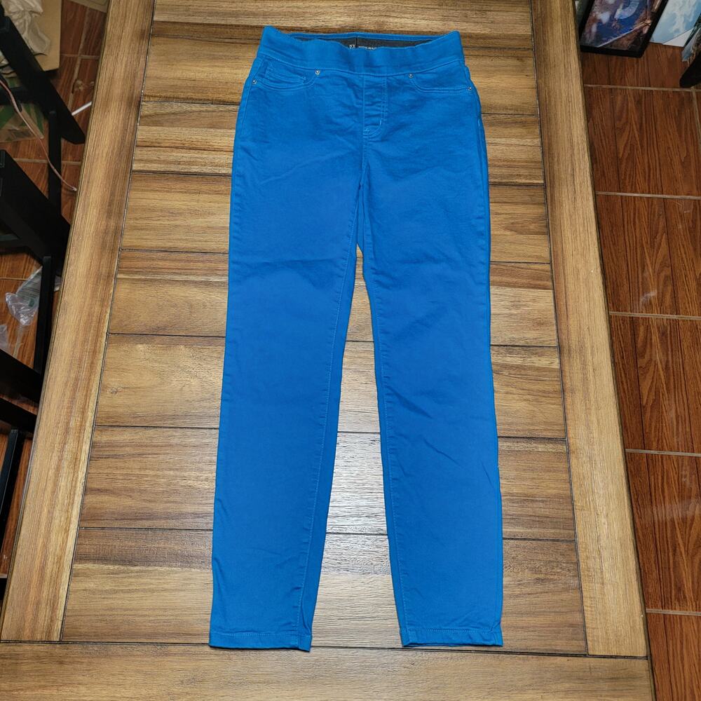 NY&C High-Waist Pull-On Blue Leggings w/ Faux Front Pockets - Size Medium
